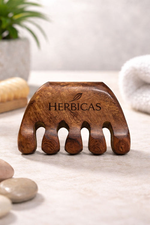 Herbicas 21 Herbs Hair Oil + Wooden Scalp Massager Combo – Anti Hair Fall & Deep Nourishment Pack