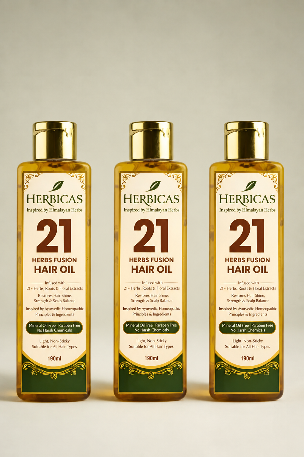Herbicas 21 Herbs Hair Oil – (Pack of 3)