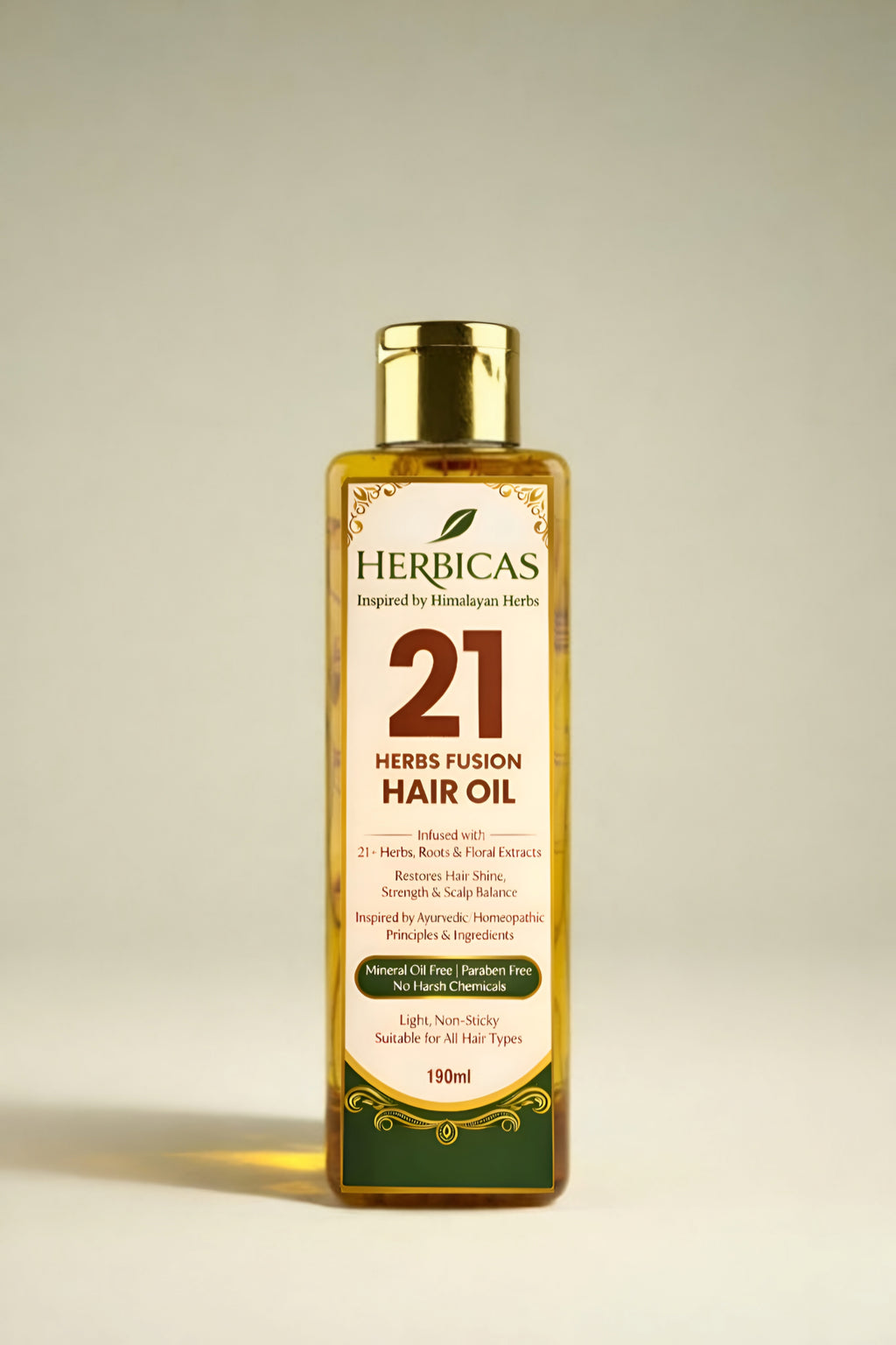 Herbicas Complete Hair Care Kit – Herbal Hair Oil with Wooden Comb & Scalp Massager for Hair Growth