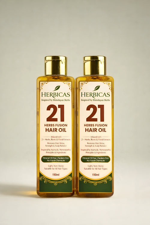 Herbicas 21 Herbs Hair Oil Combo (Pack of 2 x 190 ml) – Anti Hair Fall & Hair Growth Booster