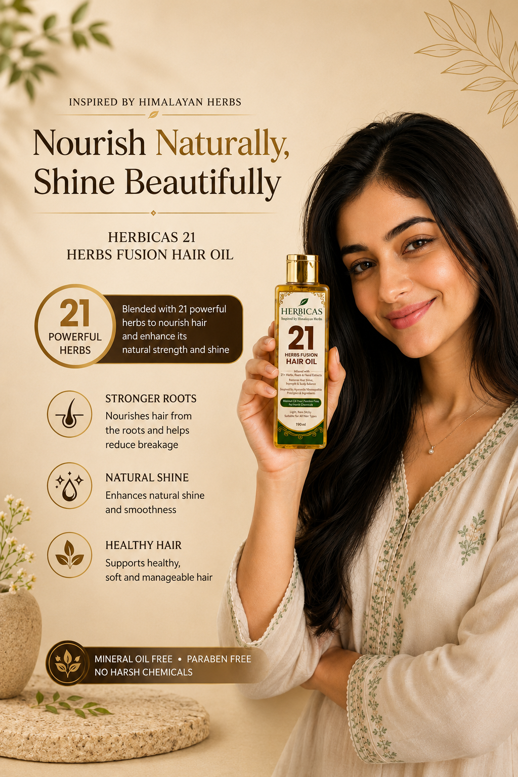 Herbicas 21 Herbs Hair Oil – (Pack of 3)