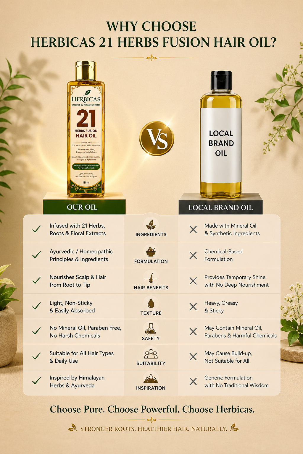 Herbicas 21 Herbs Hair Oil – (Pack of 3)